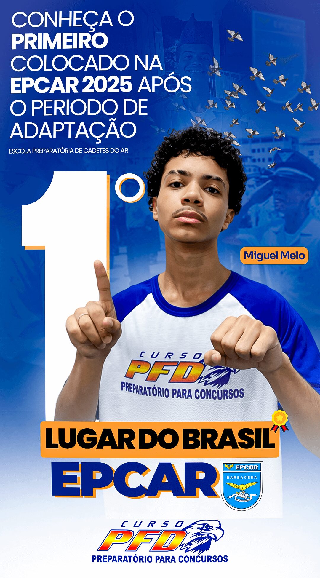 Miguel Melo primeiro colocado do Brasil na EPCAR